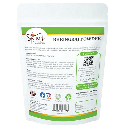 Spierb Bhringraj Powder - 250g - Back Pouch