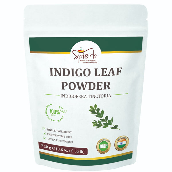 Spierb 100% pure indigo powder for natural hair colouring and shine.